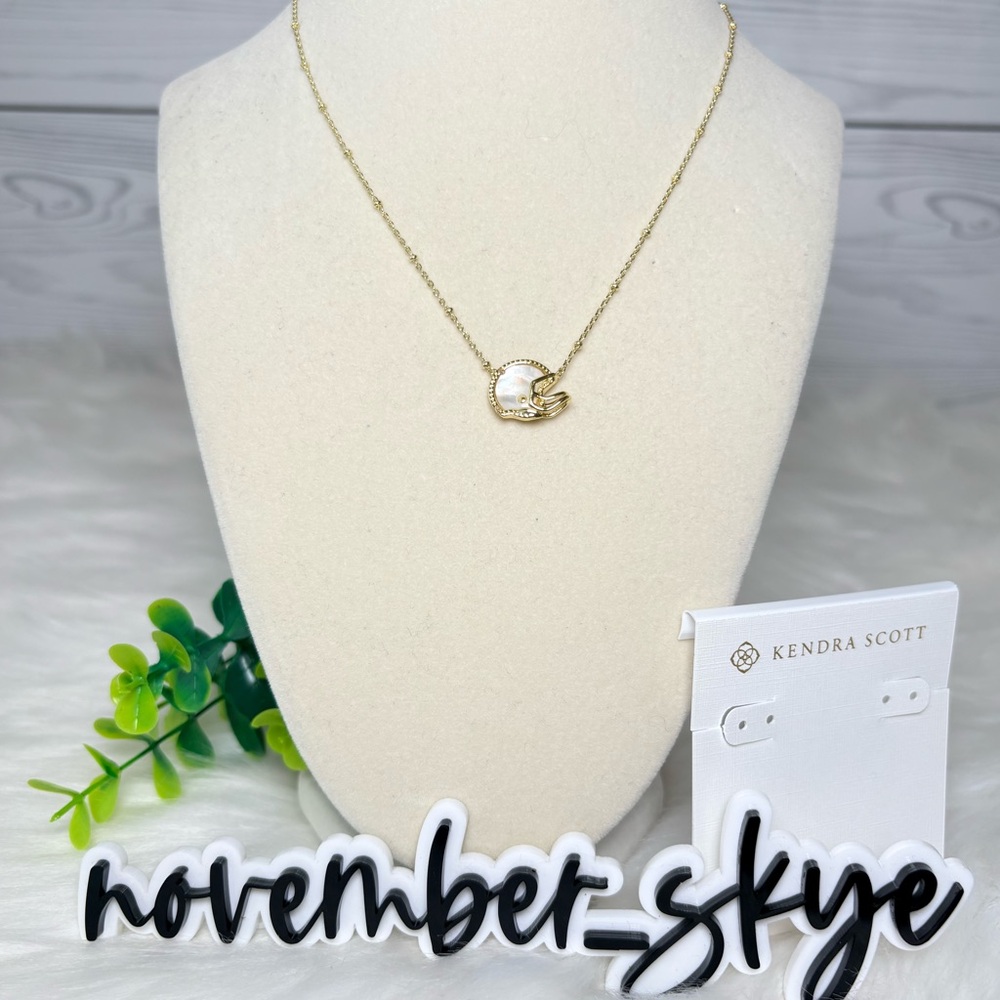 Kendra Scott Football Mother-of-Pearl Helmet Pendant Necklace